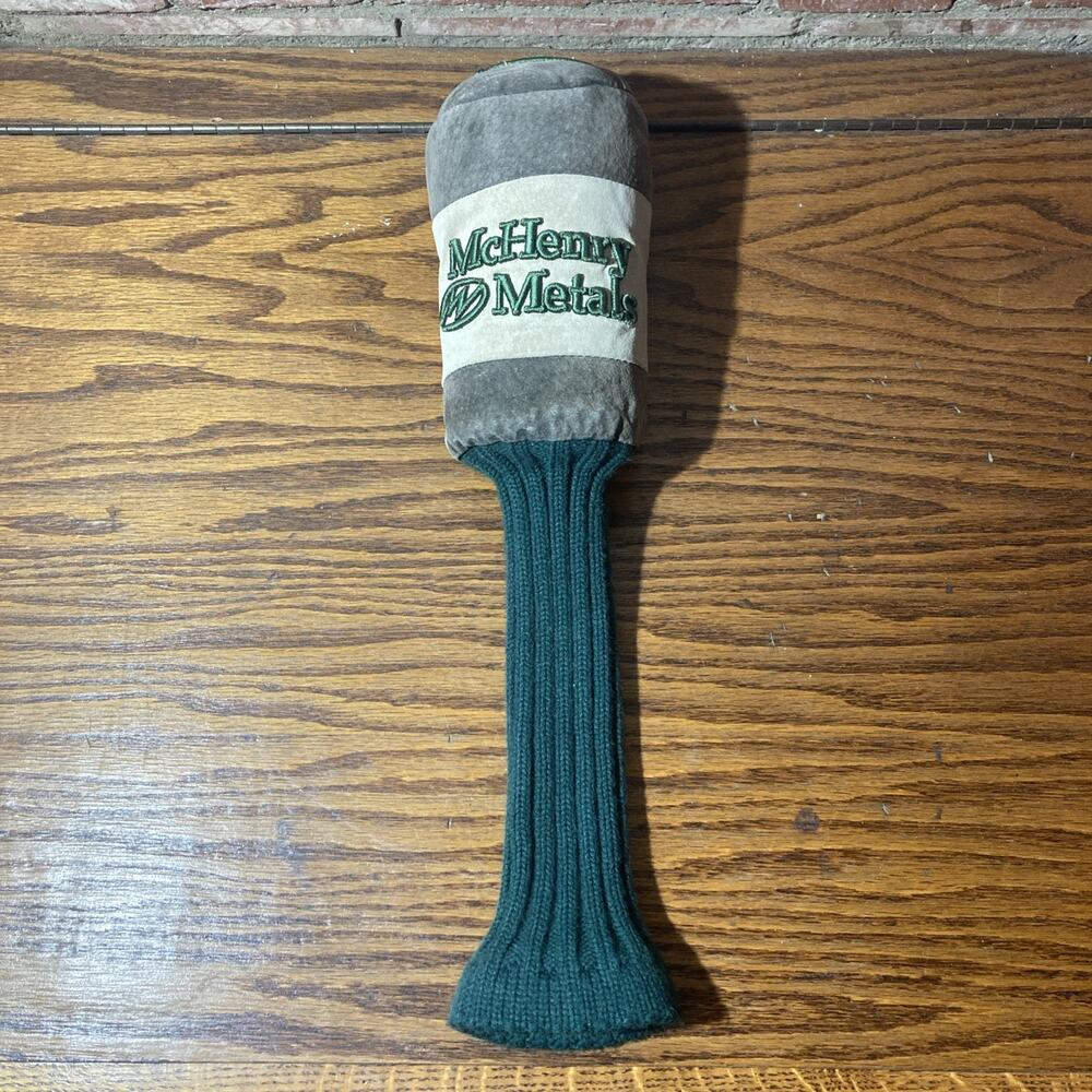 McHenry Metal Wood Head Cover Green Beige Golf Single Club Headcover